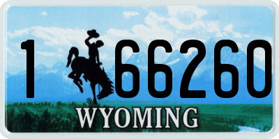 WY license plate 166260