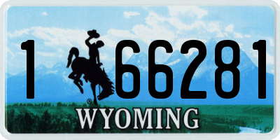 WY license plate 166281