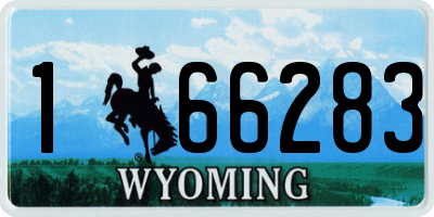 WY license plate 166283
