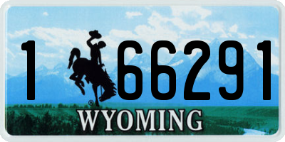 WY license plate 166291