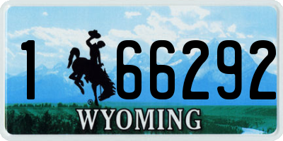 WY license plate 166292