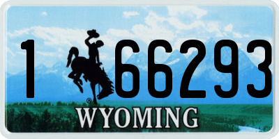 WY license plate 166293
