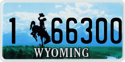 WY license plate 166300