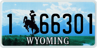 WY license plate 166301