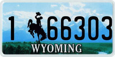 WY license plate 166303