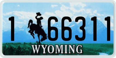 WY license plate 166311