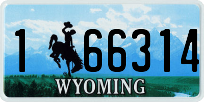 WY license plate 166314