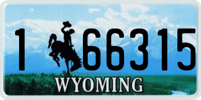 WY license plate 166315