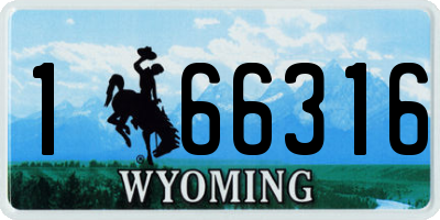 WY license plate 166316