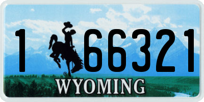 WY license plate 166321