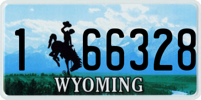 WY license plate 166328