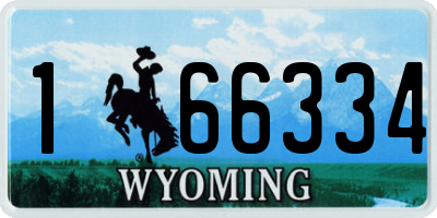 WY license plate 166334