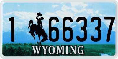 WY license plate 166337