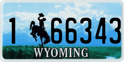 WY license plate 166343