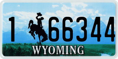 WY license plate 166344