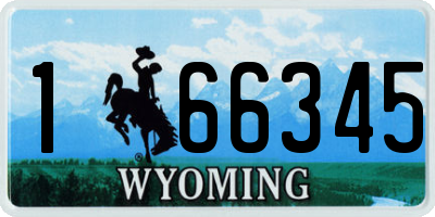 WY license plate 166345