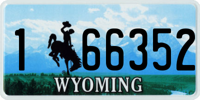 WY license plate 166352