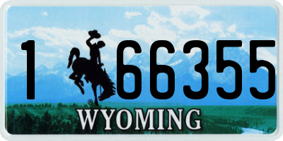 WY license plate 166355