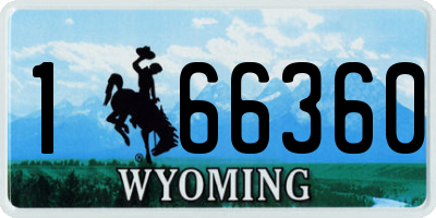 WY license plate 166360
