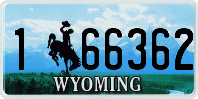 WY license plate 166362