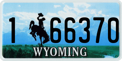 WY license plate 166370