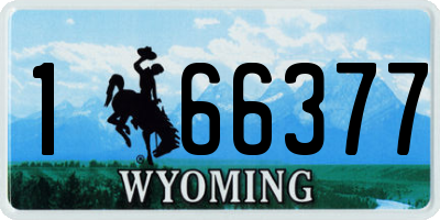 WY license plate 166377
