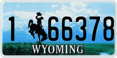 WY license plate 166378