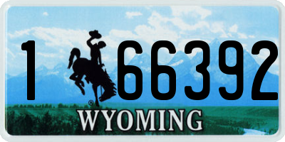 WY license plate 166392