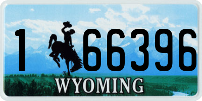 WY license plate 166396