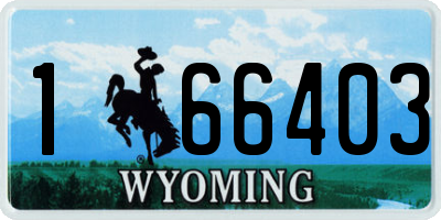 WY license plate 166403