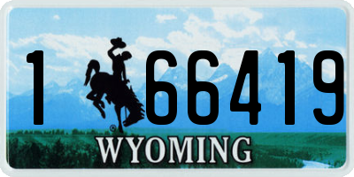 WY license plate 166419