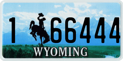 WY license plate 166444