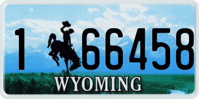 WY license plate 166458
