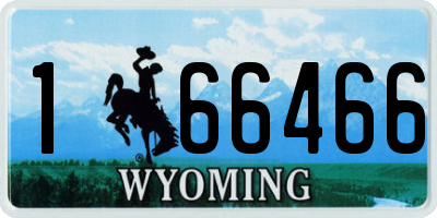 WY license plate 166466