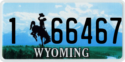 WY license plate 166467