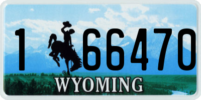 WY license plate 166470