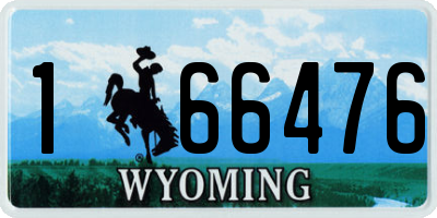 WY license plate 166476