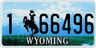 WY license plate 166496