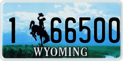 WY license plate 166500