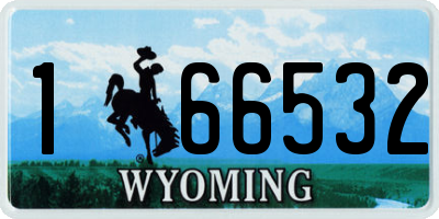 WY license plate 166532