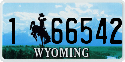 WY license plate 166542