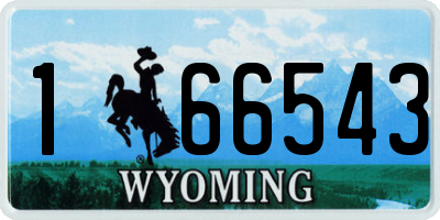 WY license plate 166543