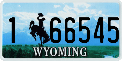 WY license plate 166545