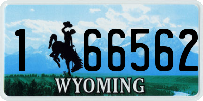 WY license plate 166562