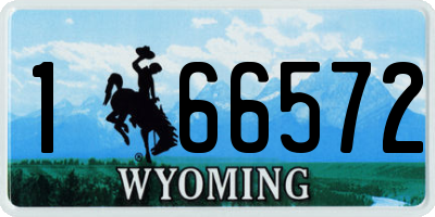 WY license plate 166572