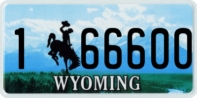 WY license plate 166600