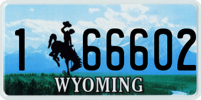 WY license plate 166602