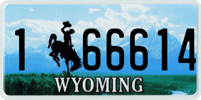 WY license plate 166614