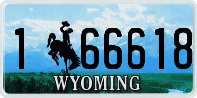 WY license plate 166618
