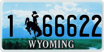 WY license plate 166622